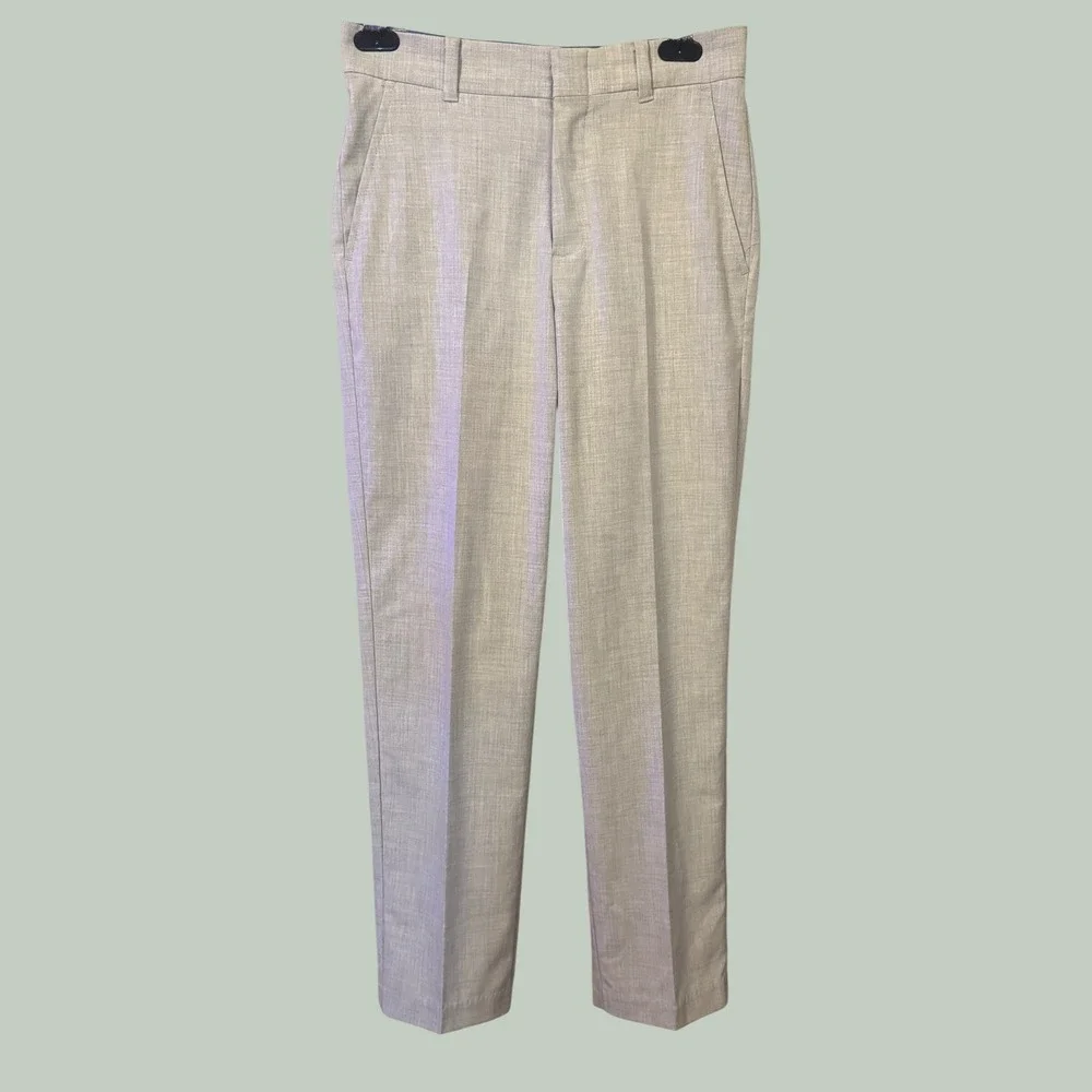 IZOD Dress Pants Kids Size 14 Light Grey Heathered‎ Flat Front Trousers